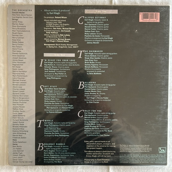 Vintage Vinyl - EARL KLUGH - CRAZY FOR YOU - Picture 2 of 4